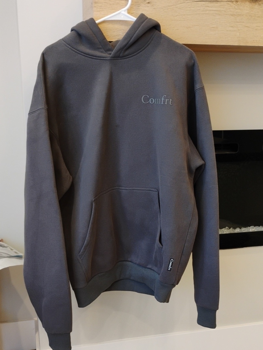 COMFRT Minimalist Hooded Sweatshirt - Steel Gray Size Medium